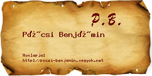 Pócsi Benjámin névjegykártya